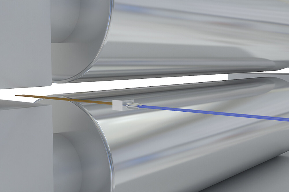 Roller gap measurement in calendering processes