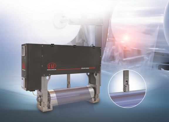 thicknessGAUGE EOC is a complete system for measuring plastcis material thickness over a roller